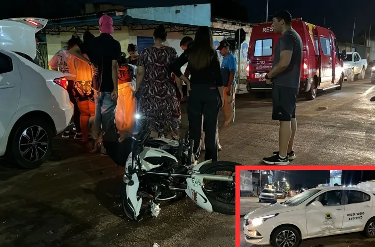 Motociclista fica ferido após carro da Semusa avançar preferencial na zona Leste