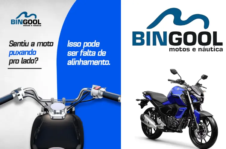 Moto puxando para o lado pode indicar problema de alinhamento, alerta Bingool Motos