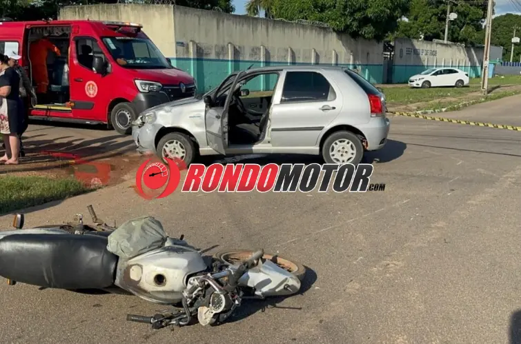 Motociclista fica gravemente ferido após avançar preferencial