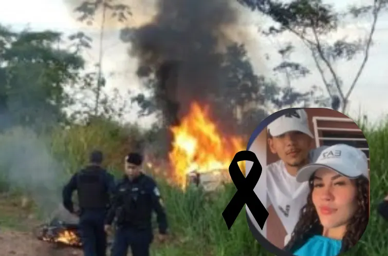 Vítimas fatais de grave acidente na BR-364; veículo pegou fogo após colisão