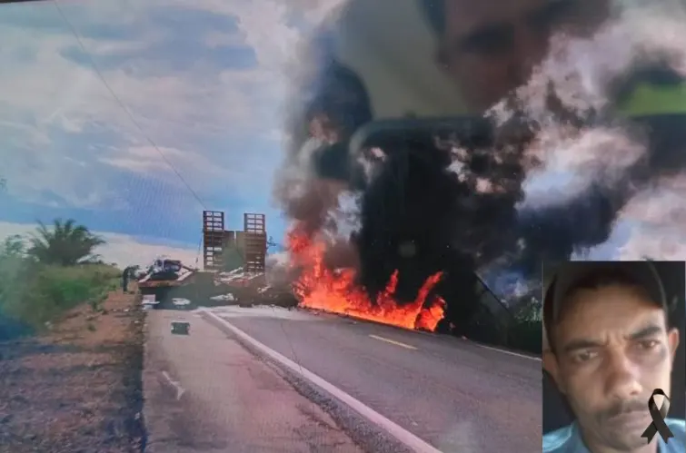 Identificado caminhoneiro que morreu carbonizado após colisão com carreta do DER em Rondônia