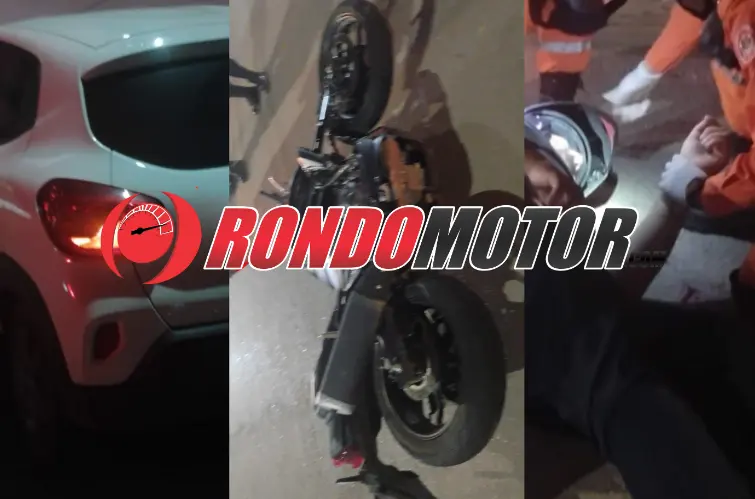 Carro avança preferencial e atinge motociclista na 7 de Setembro; vítima fica ferida