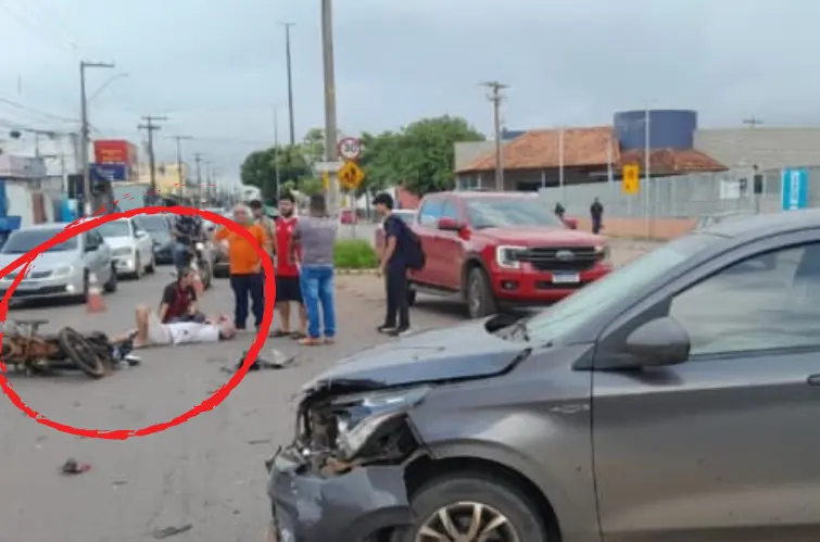 Grave acidente com motociclista é registrado em frente ao IG