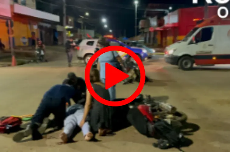Colisão entre motocicletas deixa homem e mulher feridos na região Central de Porto Velho