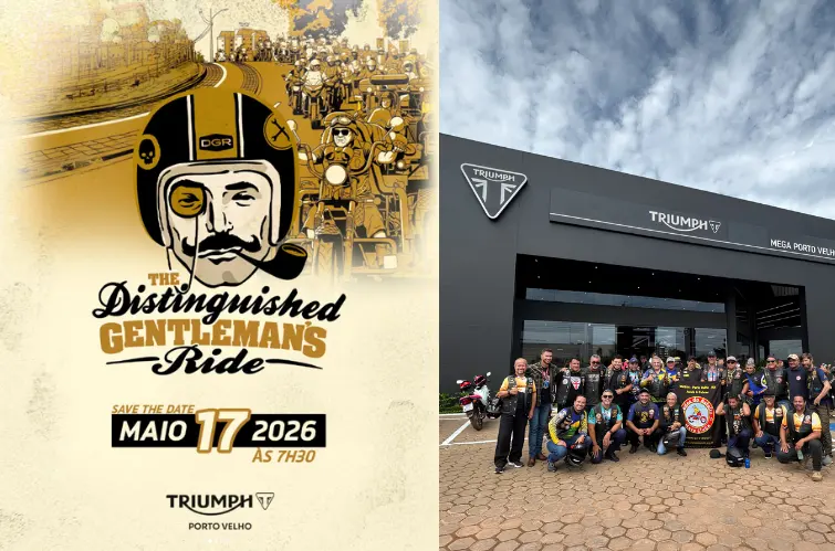 Triumph promove Distinguished Gentleman’s Ride e reúne motociclistas em Porto Velho no dia 17 de maio