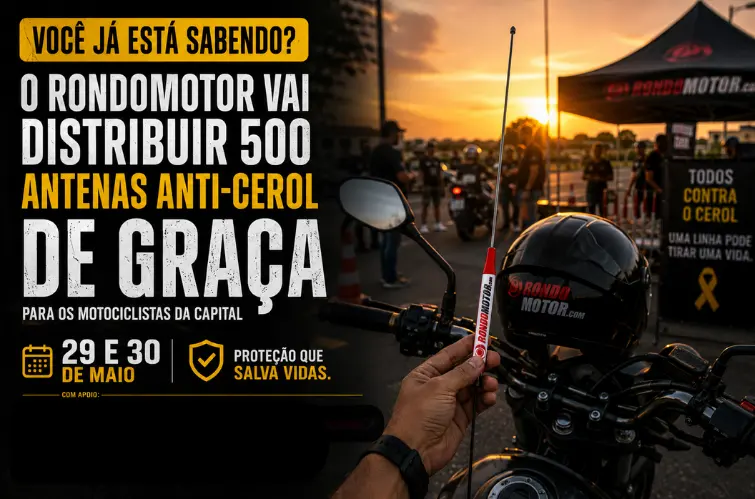 O RondoMotor vai distribuir 500 antenas anti-cerol de graça para os motociclistas da capital nos dias 29 e 30 de maio