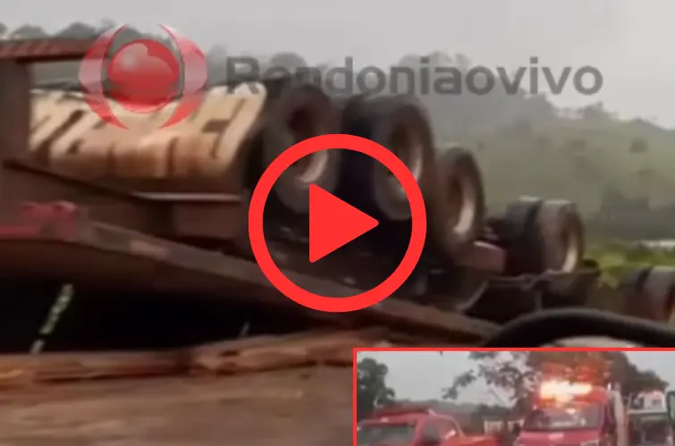 Adolescente de 14 anos e bebê morrem em acidente com carreta que tombou na BR-364 em Jaru